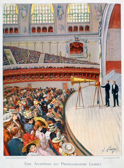 Fonografo o grammofono in mostra da Gustave Francois Lasellaz