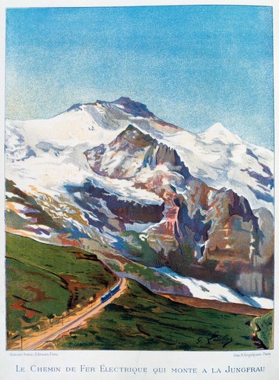 La ferrovia elettrica per il Monte Jungfrau, Alpi svizzere da Gustave Francois Lasellaz