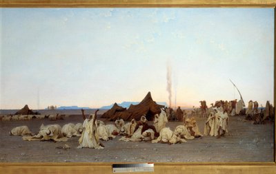 Preghiera serale nel deserto del Sahara (dettaglio) da Gustave Guillaumet