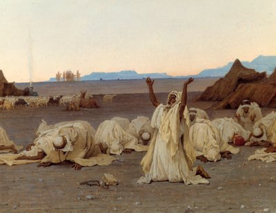 Preghiera serale nel deserto del Sahara (dettaglio) da Gustave Guillaumet
