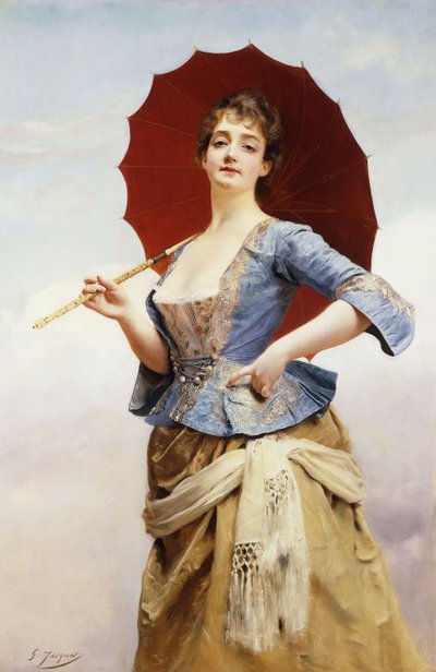 Una signora con un parasole da Gustave Jacquet