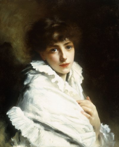 Ritratto di una giovane ragazza in bianco da Gustave Jacquet