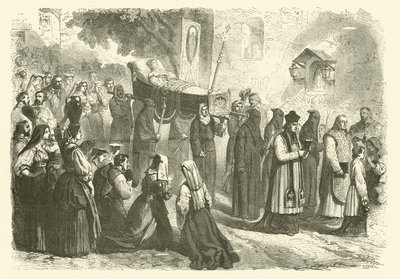 Processione funebre di una giovane ragazza, Sparanise, Italia da Gustave Janet