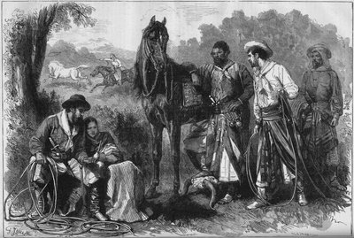 Esposizione Universale del 1878 a Parigi: gauchos sudamericani al Jardin d