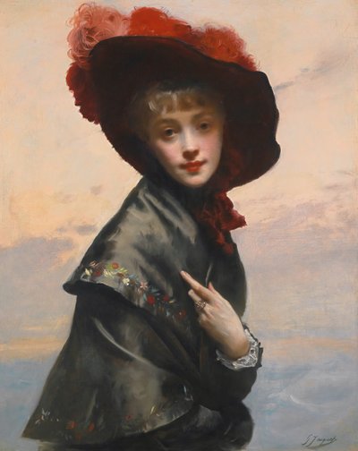 Dama con cappello da Gustave Jean Jacquet