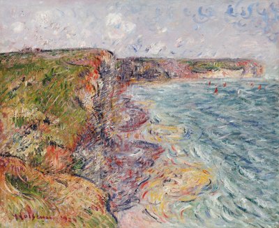 Barche a vela vicino alle scogliere, Yport, 1924 da Gustave Loiseau