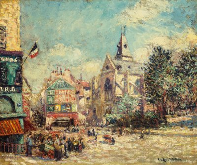 La chiesa di Saint Medard e la strada Mouffetard a Parigi da Gustave Loiseau