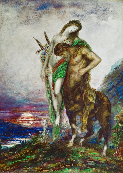 Poeta morto trasportato da un Centauro (olio su tela) da Gustave Moreau