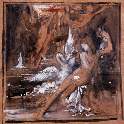 Leda e il cigno. Disegno di Gustave Moreau (1826-1898) da Gustave Moreau