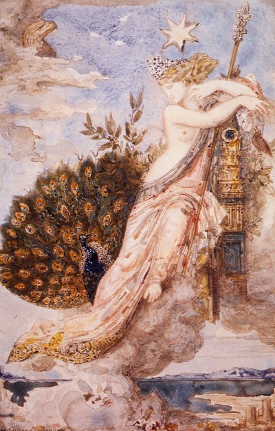 Il pavone che si lamenta con Giunone, di Gustave Moreau (1826-1898) da Gustave Moreau