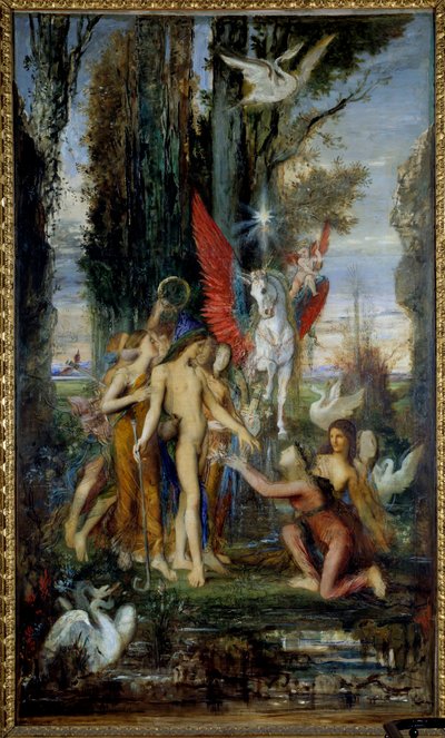 Il poeta greco Esiodo (VIII secolo a.C.) e le Muse da Gustave Moreau