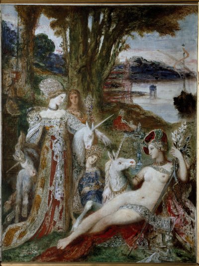 Gli unicorni, circa 1885 da Gustave Moreau