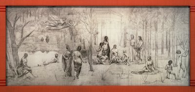 Cornice Art Nouveau per disegno di Pierre Puvis de Chavannes (1824-1898), di Gustave Serrurier-Bovy (1858-1910), Francia da Gustave Serrurier Bovy