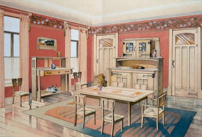 Progetto di sala da pranzo Art Nouveau da Gustave Serrurier Bovy