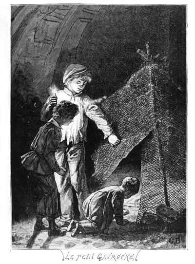 Gavroche e i suoi due fratelli nell