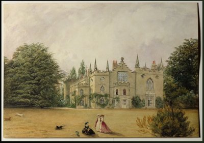Veduta di Strawberry Hill, Middlesex dai giardini da Gustavus Ellinthorpe Sintzenich