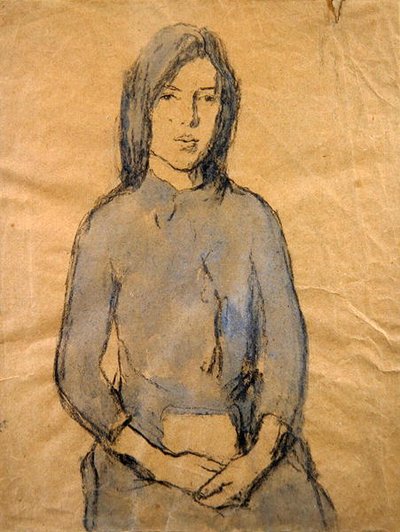 Ragazza, mani appoggiate in grembo da Gwen John