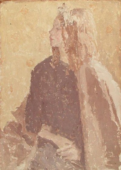 Ragazza di profilo (olio e gesso su tela) da Gwen John