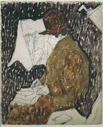 Profilo di una donna in un vagone ferroviario da Gwen John