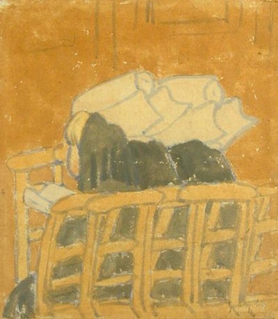 Due suore e una ragazza in una chiesa da Gwen John