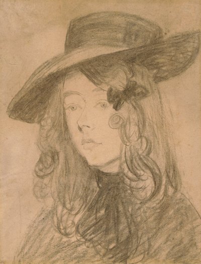 Winifred John con un grande cappello da Gwen John