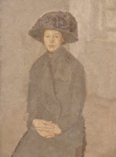 Giovane donna con un grande cappello, c.1917-25 da Gwen John