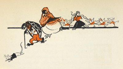 Vari animali dalla Corsa del Caucus, inclusi un topo, una tartaruga, un corvo e pulcini da Gwynedd M. Hudson