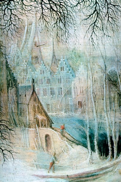 Paesaggio Invernale con un Taglialegna (dettaglio) da Gysbrecht Leytens