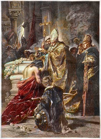 Il battesimo di Santo Stefano, primo re d