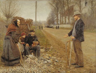 Persone lungo una strada da H.A. Brendekilde