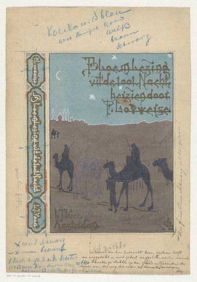 Progetto di Copertina per: Pieter Louwerse, Antologia dalle Mille e una Notte, 1910 da H.C. Louwerse (signed by artist)