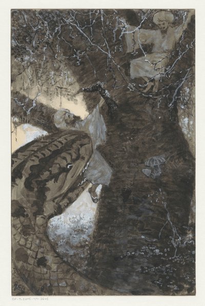Uomo su un albero afferrato da un serpente da H.C. Louwerse (signed by artist)