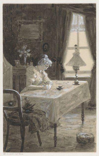 Mimi scrive una lettera da H.C. Louwerse (signed by artist)