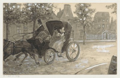 Due donne in una carrozza da H.C. Louwerse (signed by artist)