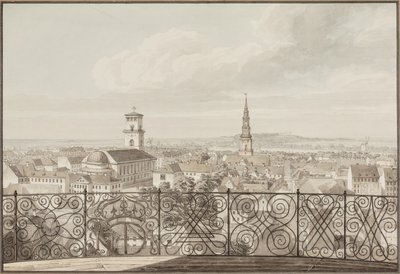 Vista dalla Torre Rotonda su Copenaghen fino al Castello di Frederiksberg da H.G.F. Holm