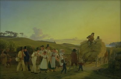 Contadini che tornano dal campo con l