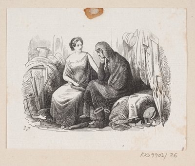Illustrazione per "Le Galosce della Fortuna" in H.C. Andersen, "Fiabe e Storie", Volume 1 da H.P. Hansen