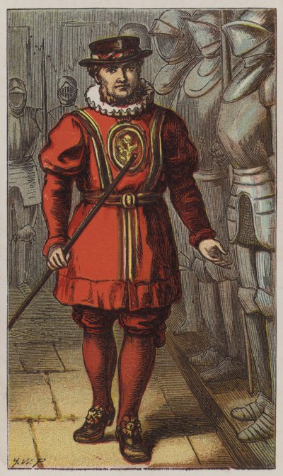 Beefeater (litografia a colori) da H.W. (after) Petherick