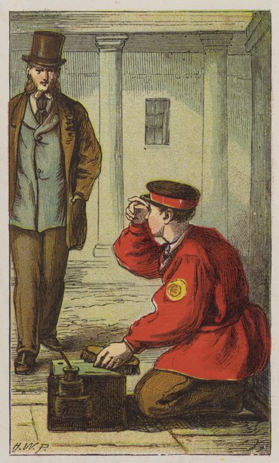 Lustrascarpe (litografia a colori) da H.W. (after) Petherick