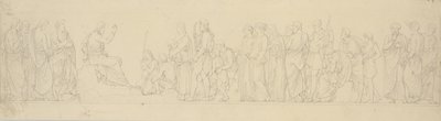Il sermone della montagna. Composizione a fregio con studio per rilievo divergente nella Chiesa del Castello da H.W. Bissen