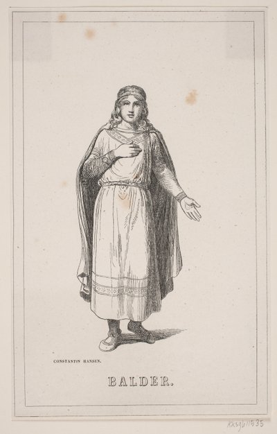 Balder. Illustrazione per la Storia della Danimarca di Fabricius 1, 119. da H. C. Henneberg
