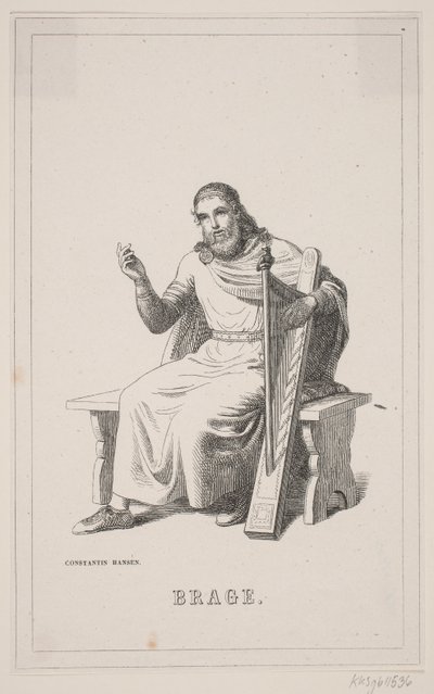 Brage. Illustrazione per la storia della Danimarca di Fabricius 1, 128. da H. C. Henneberg