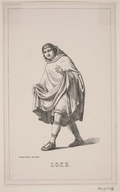 Loke. Illustrazione per la storia della Danimarca di Fabricius 1, 108. da H. C. Henneberg