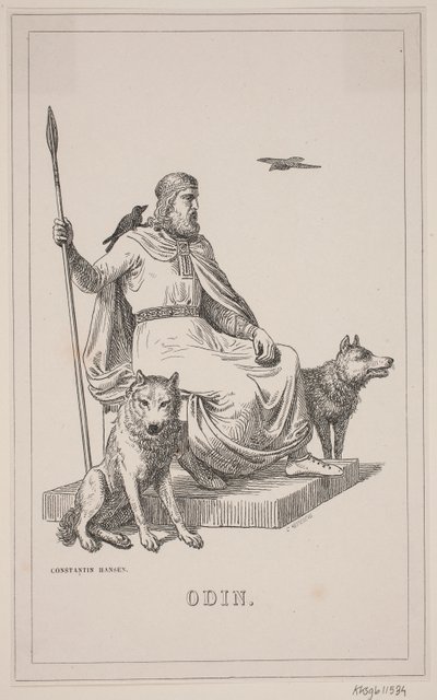 Odin. Illustrazione per la storia della Danimarca di Fabricius 1, 112. da H. C. Henneberg