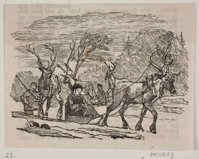 Corsa in slitta con renne da H. C. Henneberg
