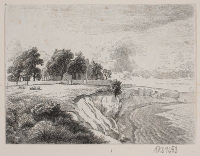 Scogliera di Stevns con la chiesa di Højerup da H. C. Henneberg