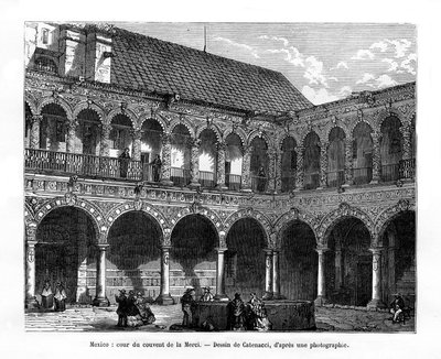Corte del Convento della Misericordia, Messico, XIX secolo da H. Catenacci