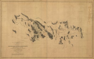 Dai villaggi Pimas a Fort Fillmore: da esplorazioni e rilievi da H.; Davis Custer