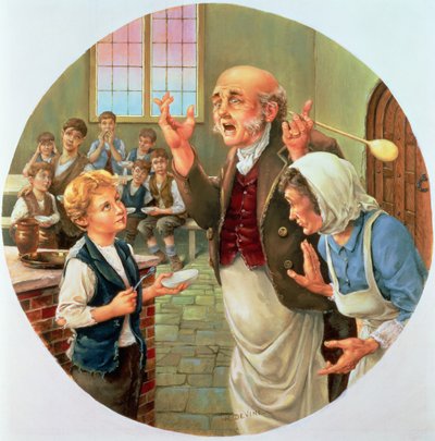 Oliver Twist chiede ancora, dal Mondo di Charles Dickens, poi realizzato come piatto Spode da H. Devine