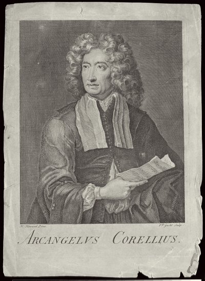 Arcangelo Corelli (1653-1713) inciso da Van der Gucht da H. Howard